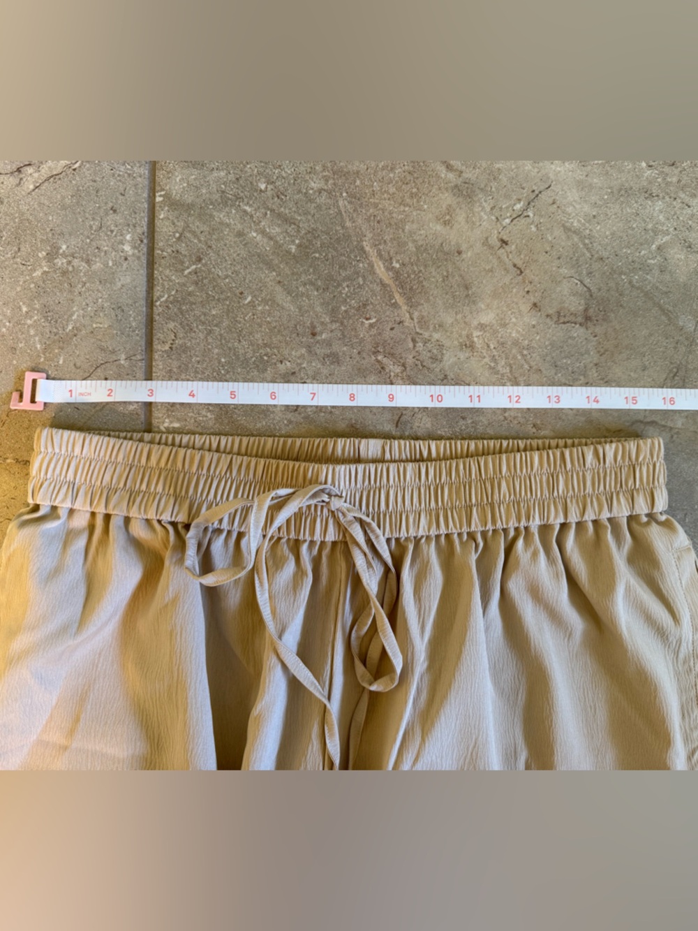 CUPSHE Enlightening Beige Pants Women’s Flowy Floral Drawstring - XL - NWT - Picture 8 of 15